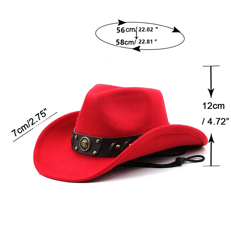 Wide Brim Hat Women Western Cowboy Hat For Men Gentleman Panama Jazz Fedora Hat With Leather Cloche Church Sombrero Dropshipping