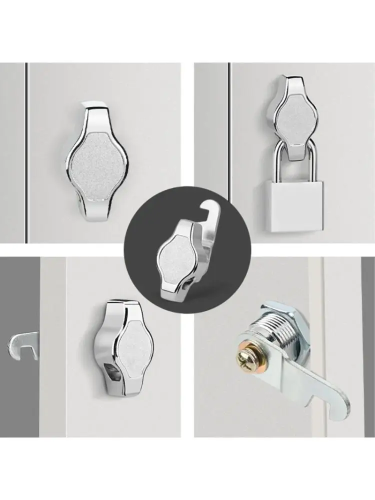 652F Reflective Silver Thumb-Turn Door Lock, 3 Pack with Curved Levers and Metal Construction for Storage Compartments and