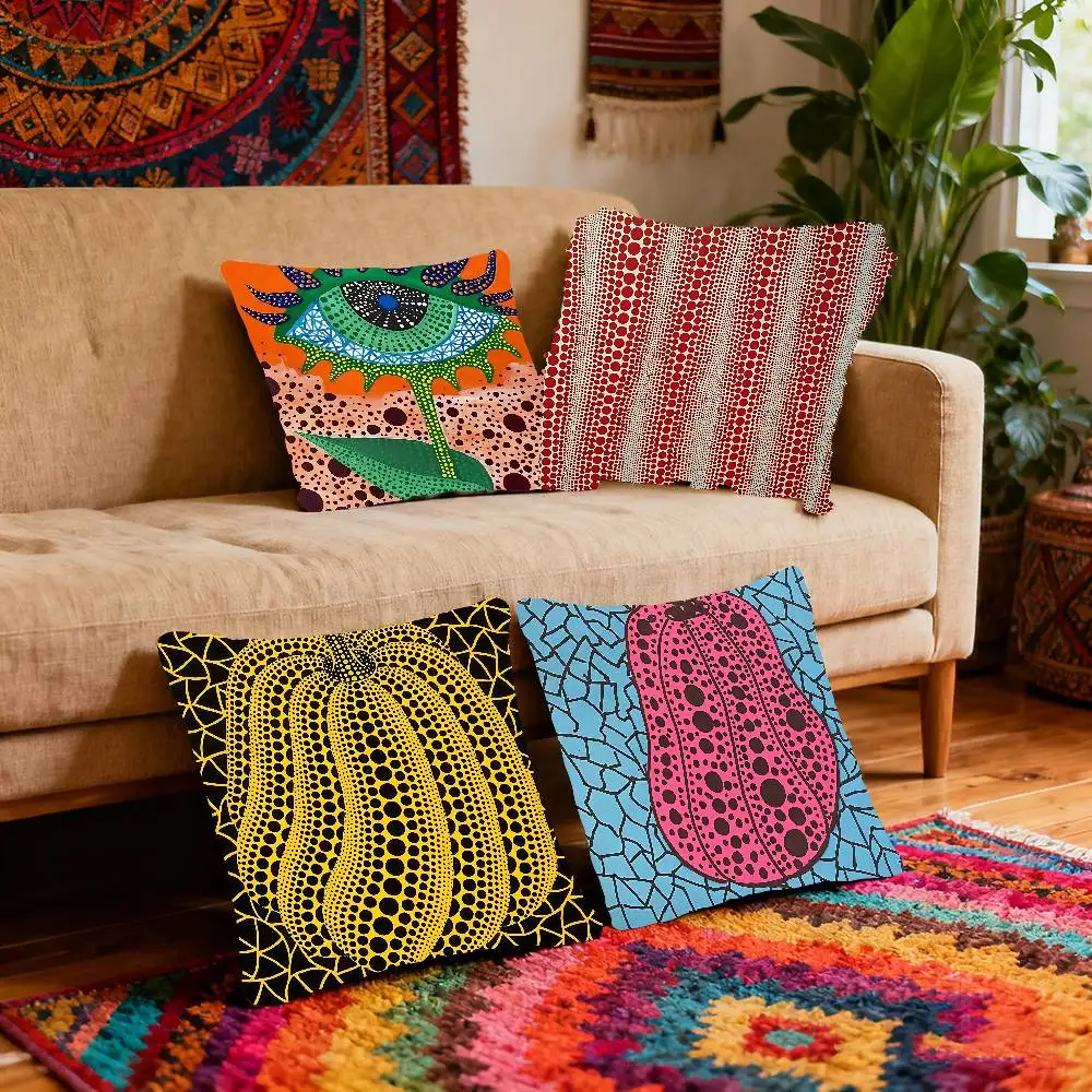 K-Kusama Y-Yayoi Pillow Case Elegant Couple Home Living Room Bedroom Decorative Rectangle Pillowcase Sofa Cushion Cover