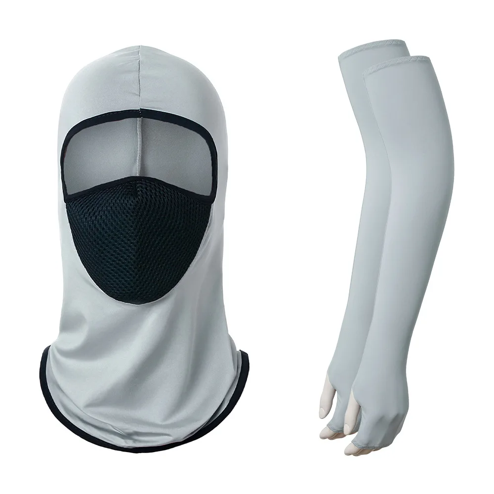 Cycling Motorcycle Mesh Breathable Face Mask Balaclava Outdoor Sports Sunscreen Thumb Sleeve Suit Neck Scraf Riding Headgear