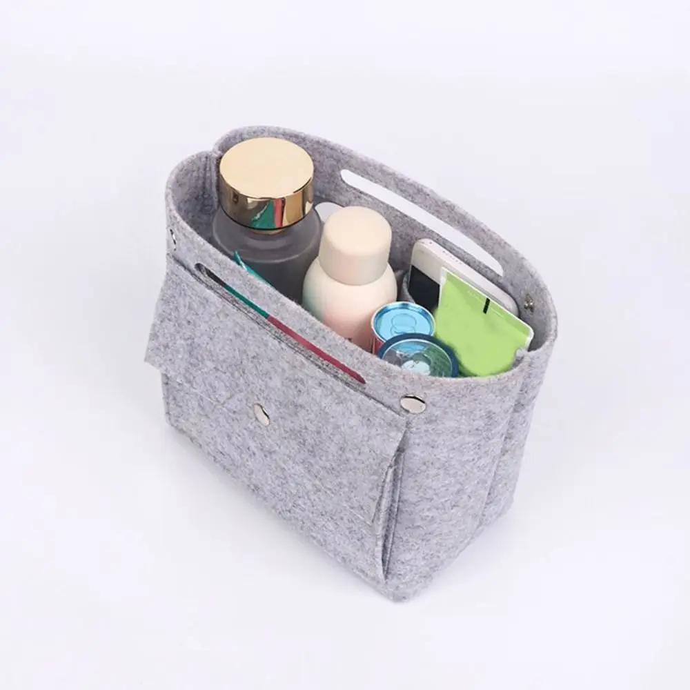 New Felt Insert Organizer Bag Solid Color Multi Compartments Inner Purse Handbag Dividers Tote Bag Organizer