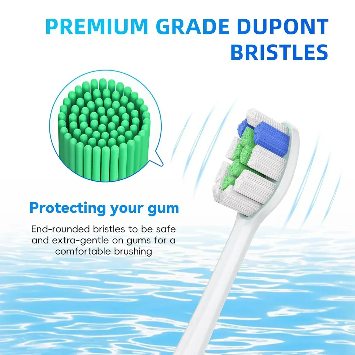 필립스 소닉케어 W2 용 교체 브러시 헤드, 최적 화이트 HX6063/67, 필립스 소닉케어 W2 최적 화이트 HX6063/67, 8 개