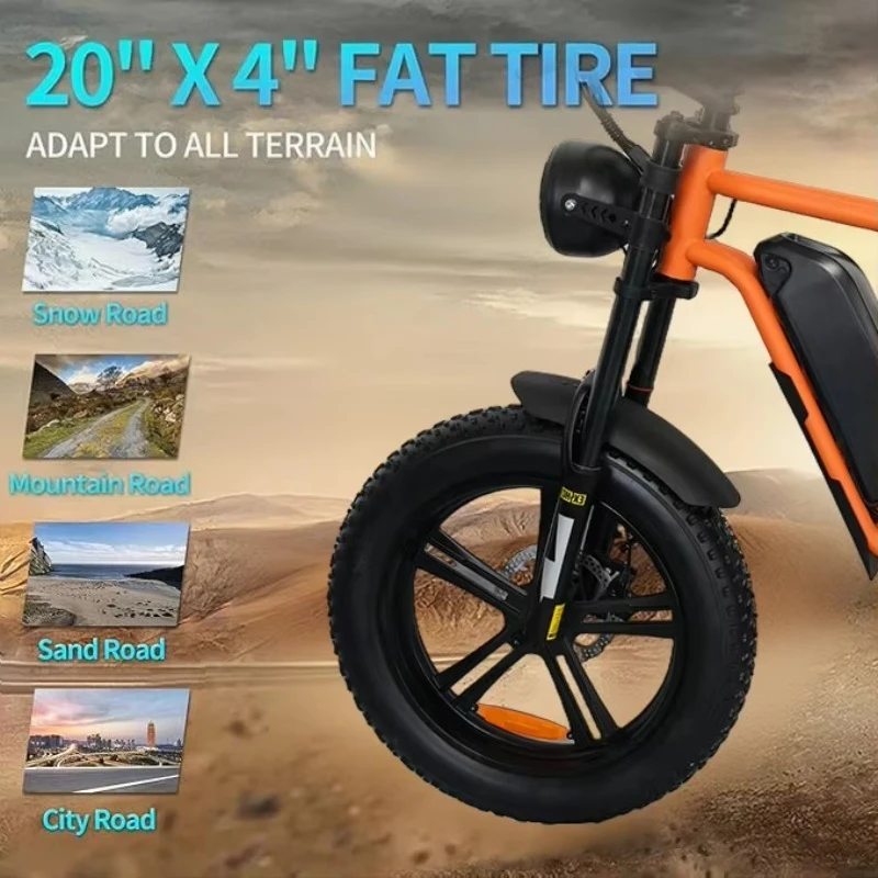 دراجة كهربائية عالية السرعة لجميع التضاريس SXLL، بطارية ليثيوم 48 فولت 500 وات، تصميم قابل للإمالة #6