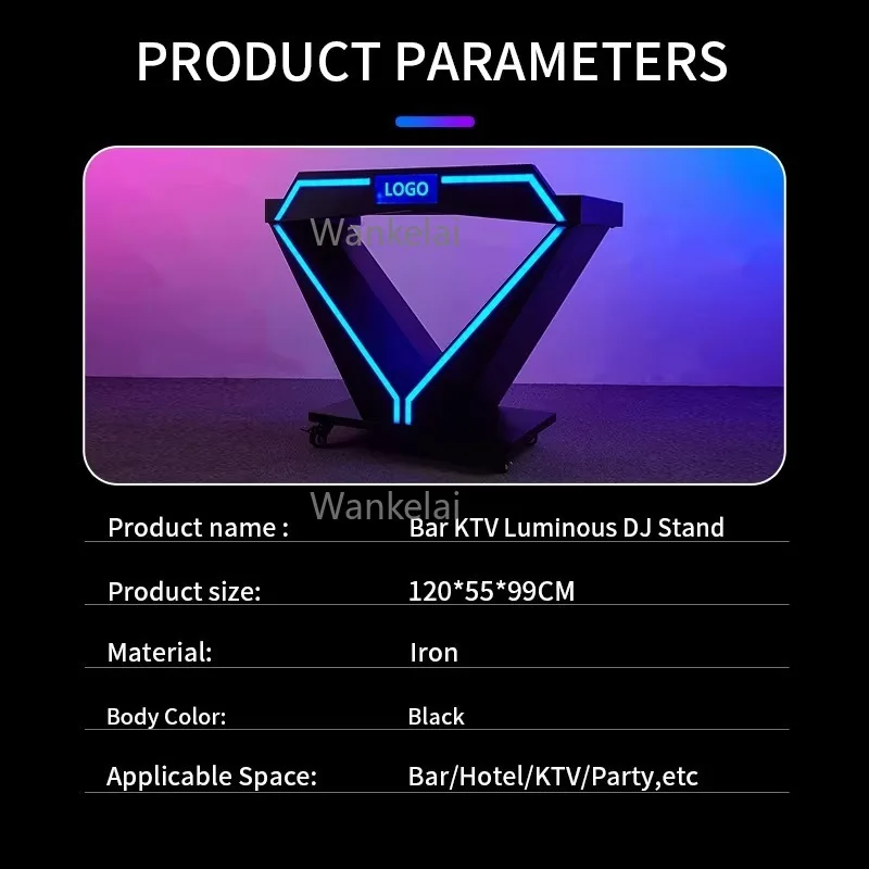 Customized VIP Logo Dj Table Booth Stand Light-emitting Table Player Movable DJ Table For Party Ktv Bouncy Bar Nightclub - Image 6