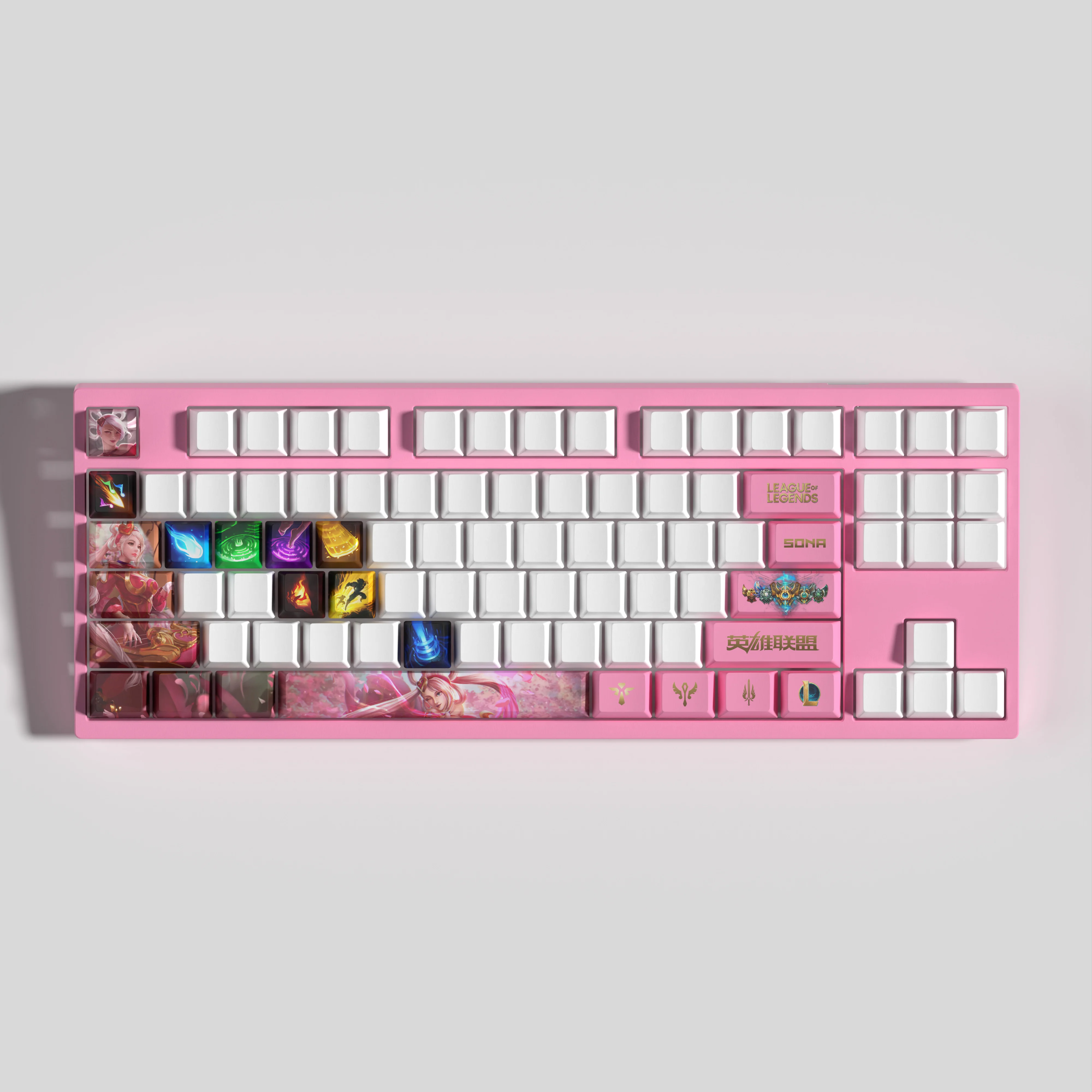 Sona League of Legends keycaps  OEM Profile 29keys SET ,ICONS are optimized for HD, PBT dye sub keycaps