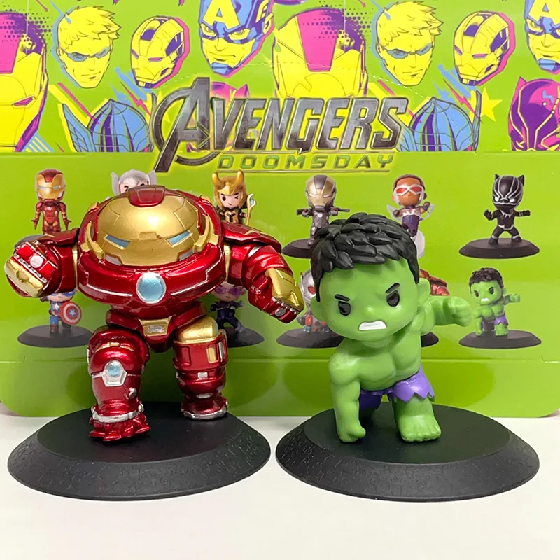 6-teiliges Set Marvel's The Avengers Actionfigur 8 cm Antman Ironman Captain America Black Panther Thor Loki Hulk Modell Blind Box Spielzeug