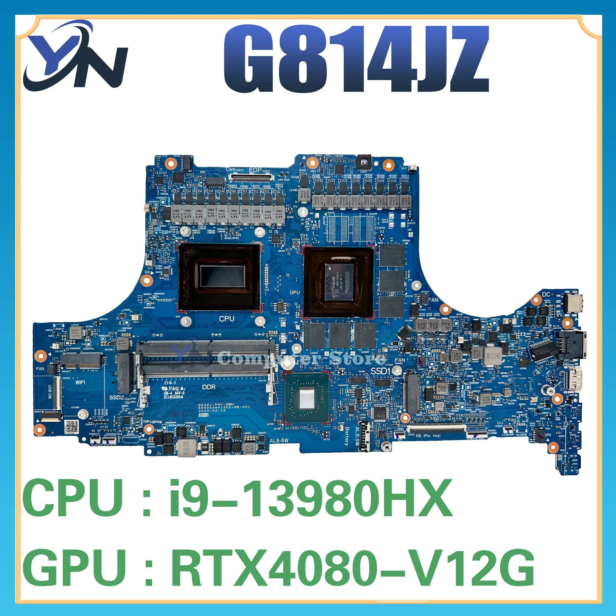 G814J Mainboard For ASUS ROG Strix G18 G814JZ G634J Laptop Motherboard i9-13980HX RTX4080-V12G 100% Test OK