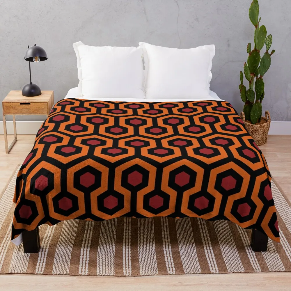 

Geometric Pattern: Looped Hexagons: Orange/Red/Black Throw Blanket Winter beds Thin Decoratives cosplay anime Blankets