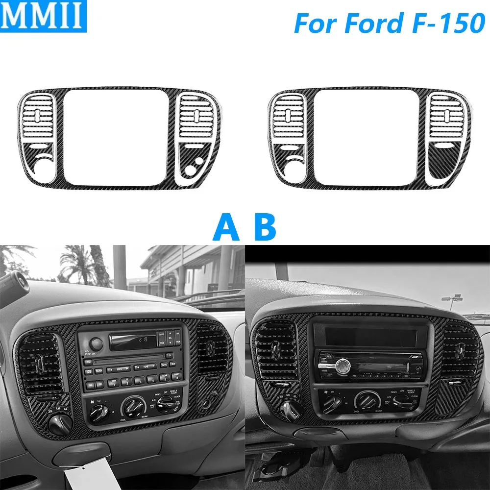 

For Ford F-150 Raptor 1997-2004 Carbon Fiber Center Console Radio CD AC Air Vent Panel Cover Trim Set Car Accessories Sticker