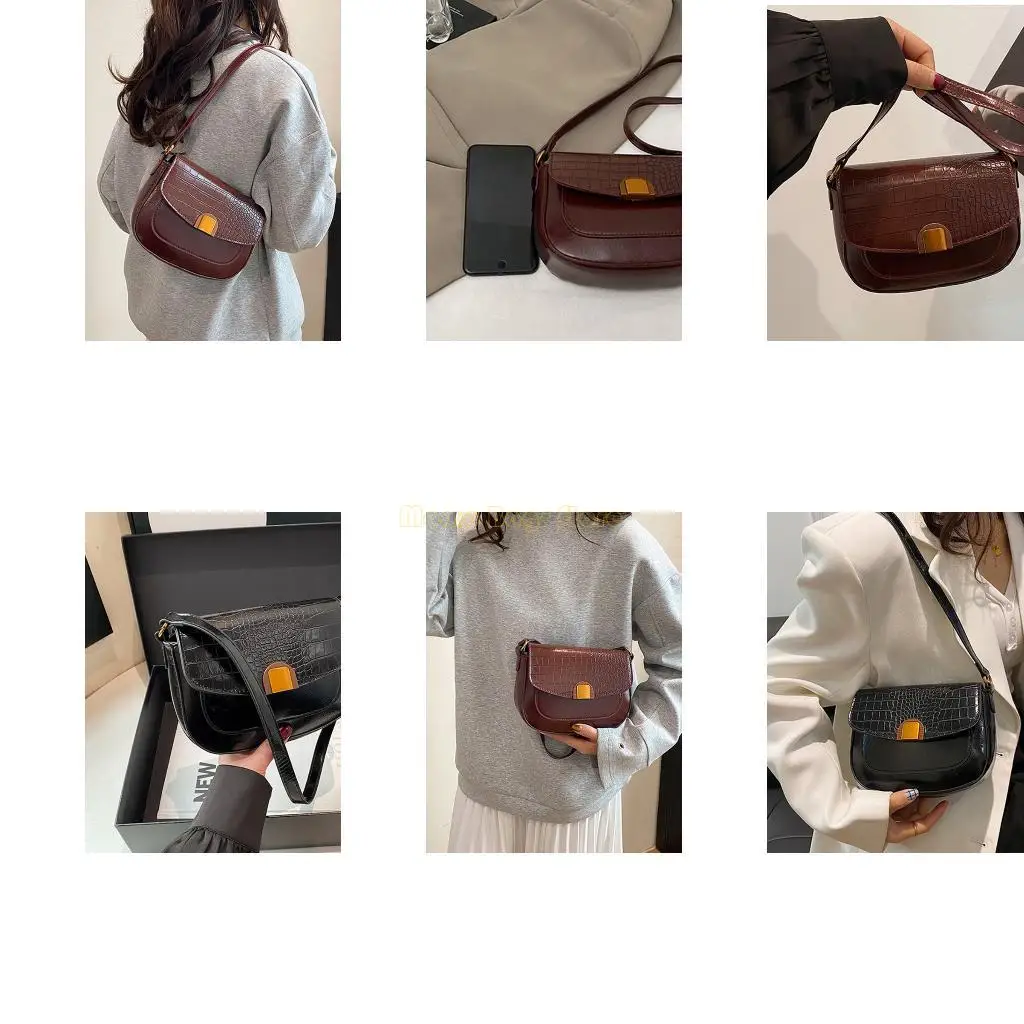 

X90D Stone Finish Armpit Purse Ergonomic Design Outdoor Shoulder Bag for Women