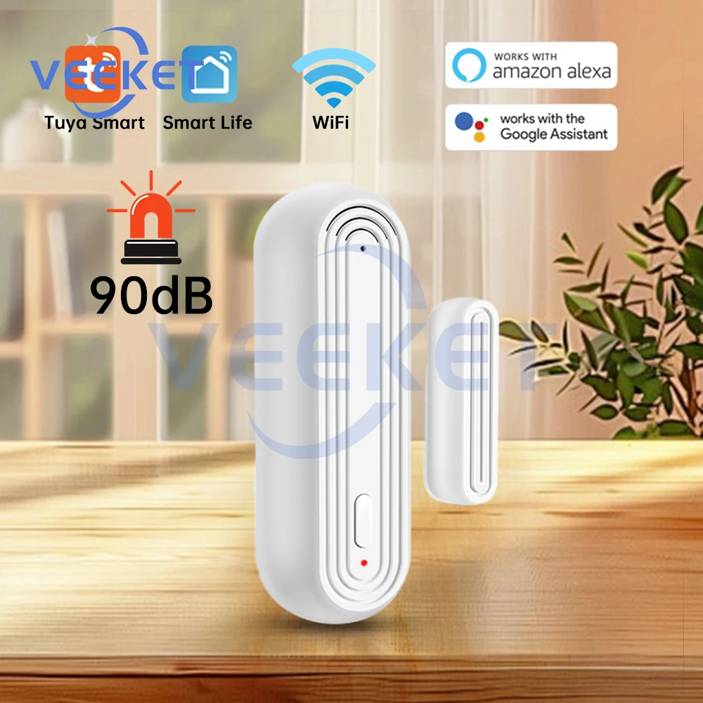 Tuya WiFi Smart Door Magnetic Alarm Sensor Smart Home Door Window Open Closed Detectors Alarm Home Alarm