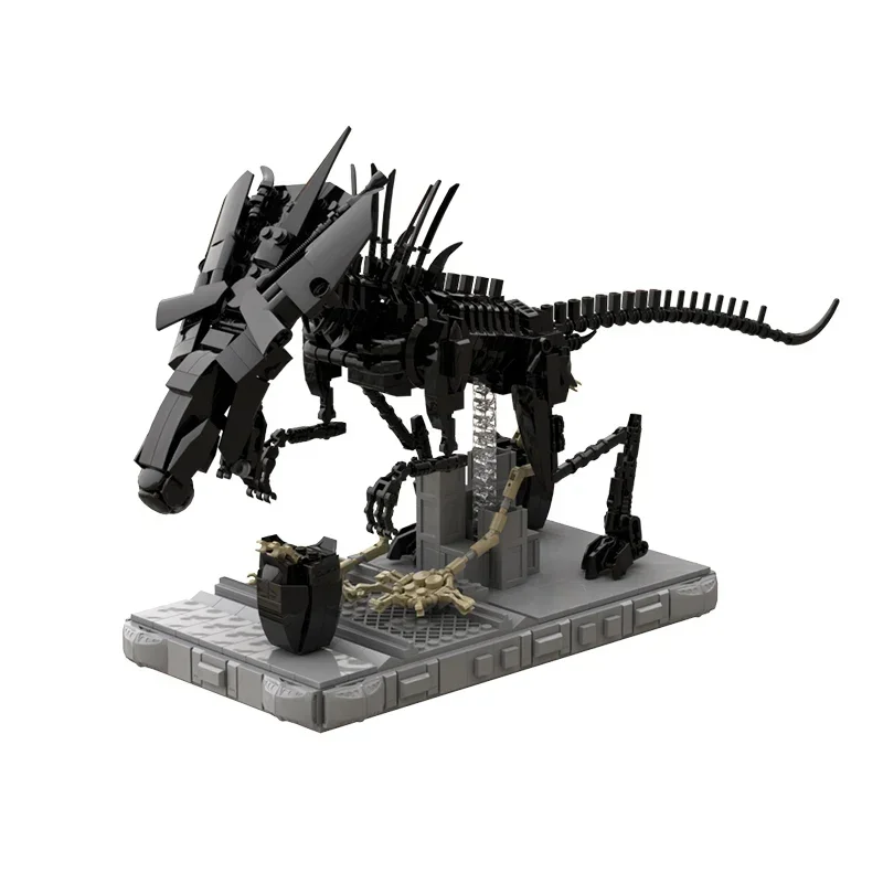 BuildMoc For Aliens Science Movie Empress Mecha Queen Monster Building Blocks Kit Facehuggers Animal Brick Toy For Children Gift