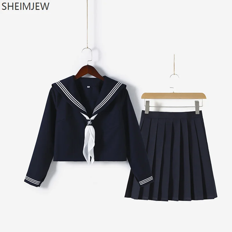 Cute Girl Campus High School Jk School Uniform Girls College Style Sailor Suit Spring Summer Suit Women's Shirt Pleated Skirt