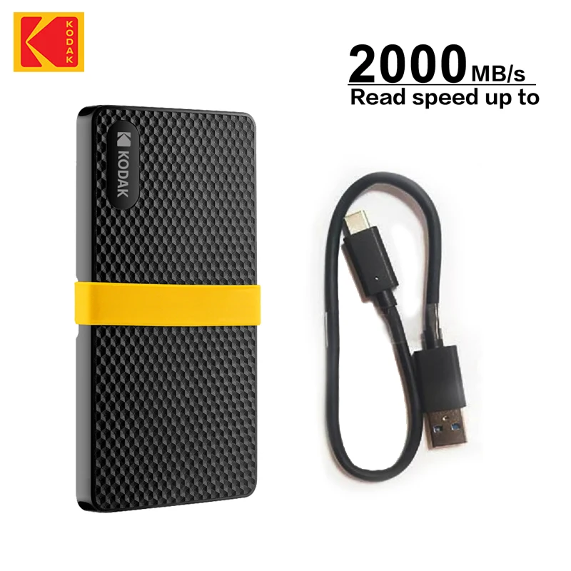 KODAK Externo SSD X200  Disco Duro USB3.1 GEN2  External Hard Drive Type C 3.1 Portable Solid State 256GB 512GB 1TB 2TB PSSD