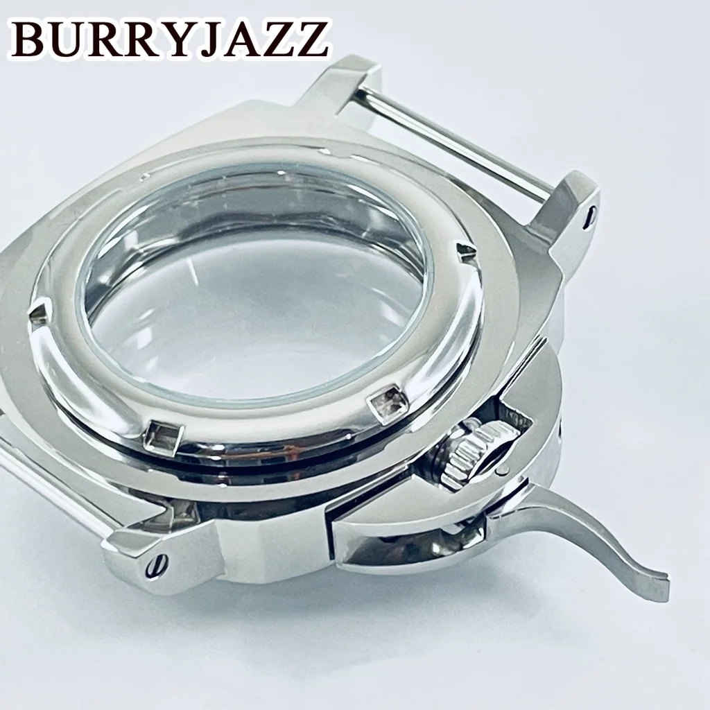 BURRYJAZZ 40mm Fit NH34 NH35 NH36 NH37 NH38 NH39 NH70 NH72 Movement Silver Watch Case Waterproof Sapphire Glass