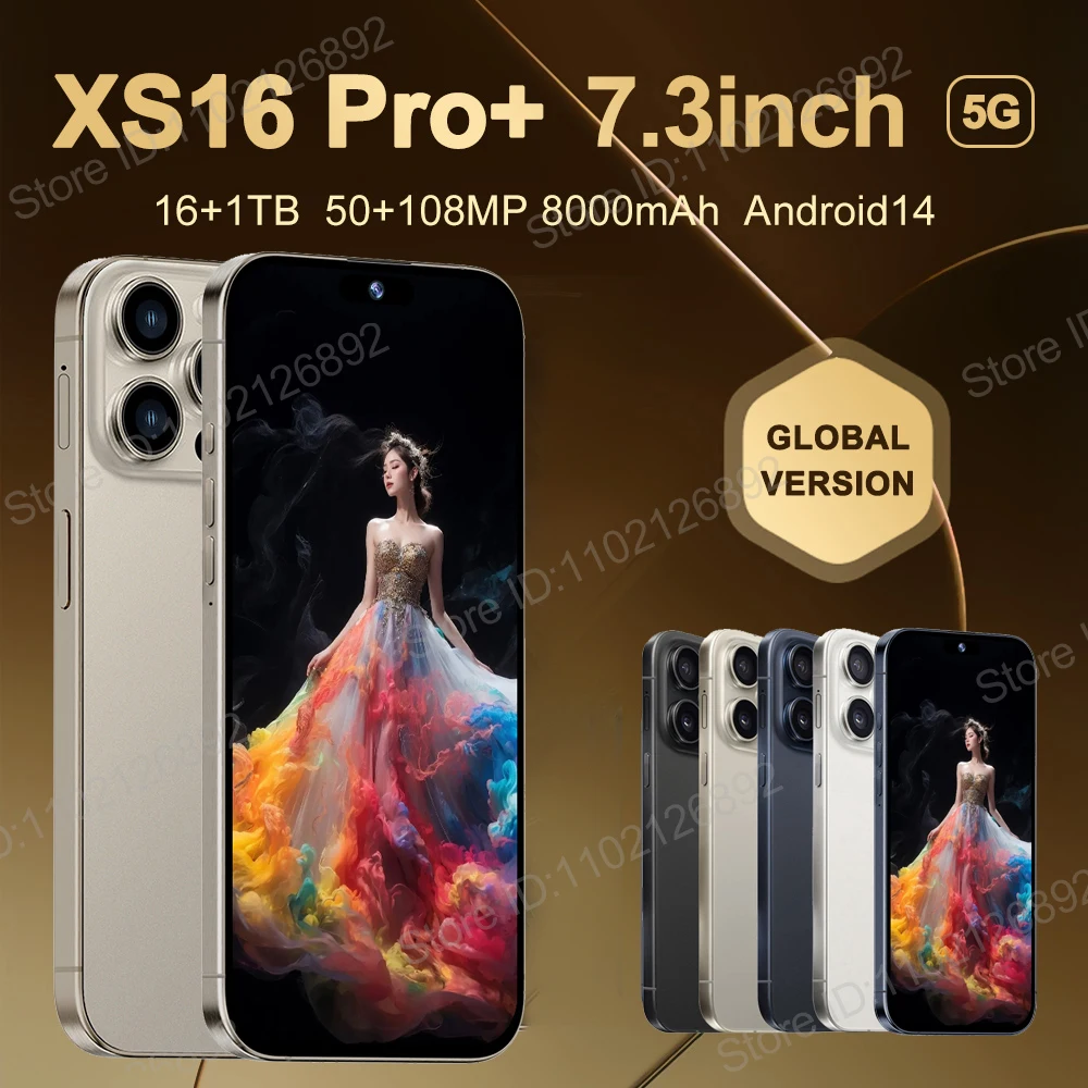 Original For Brand New XS16 Pro+ Smartphone 7.3 inch Full Screen 4G 5G Cell Phone 8000mAh Mobile Phones Global Version