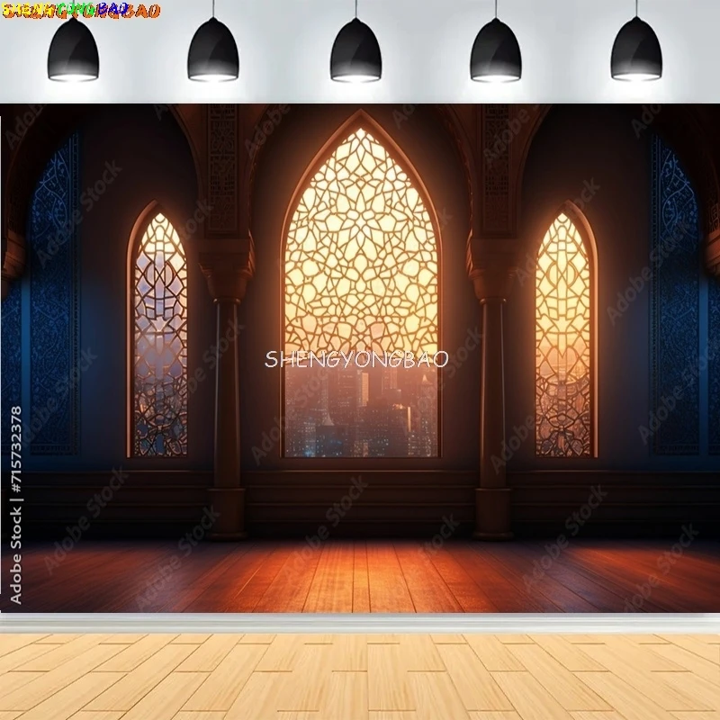 Готическое окно, закат, собор, архитектура, интерьерная фотография, фоны, марокко, арабский дворец, Рамадан, фотофон ZY-02