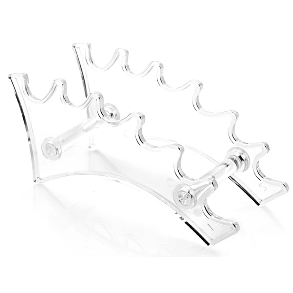 Groothandel Plastic Transparante 6 Slot Potlood Pen Lepel Sieraden Display Houder Stand Rack