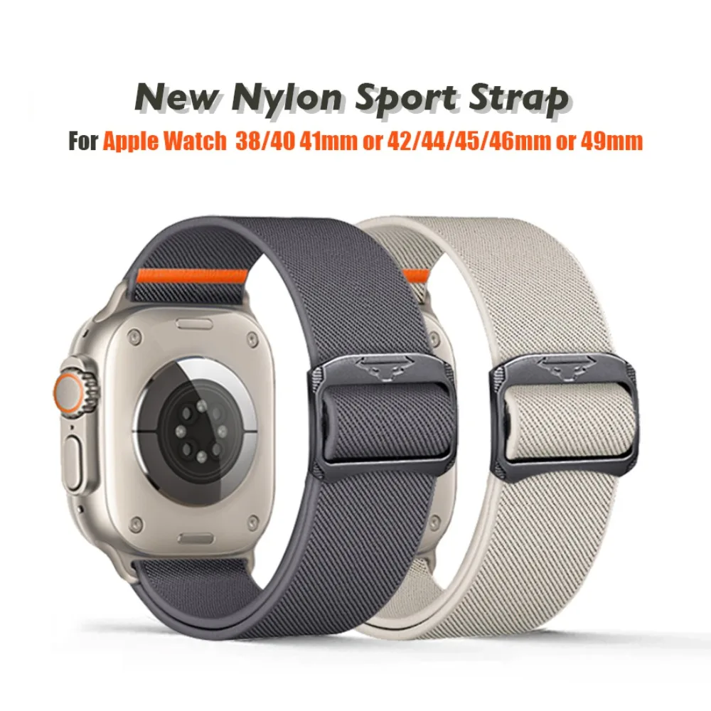 

Ремешок для Apple Watch Band 45 мм 44 мм Ultra 49 мм 46 мм 40 мм 42 мм 41 мм 40 44 мм, нейлоновый браслет для Iwatch Series 10 9 Se 8 Correa