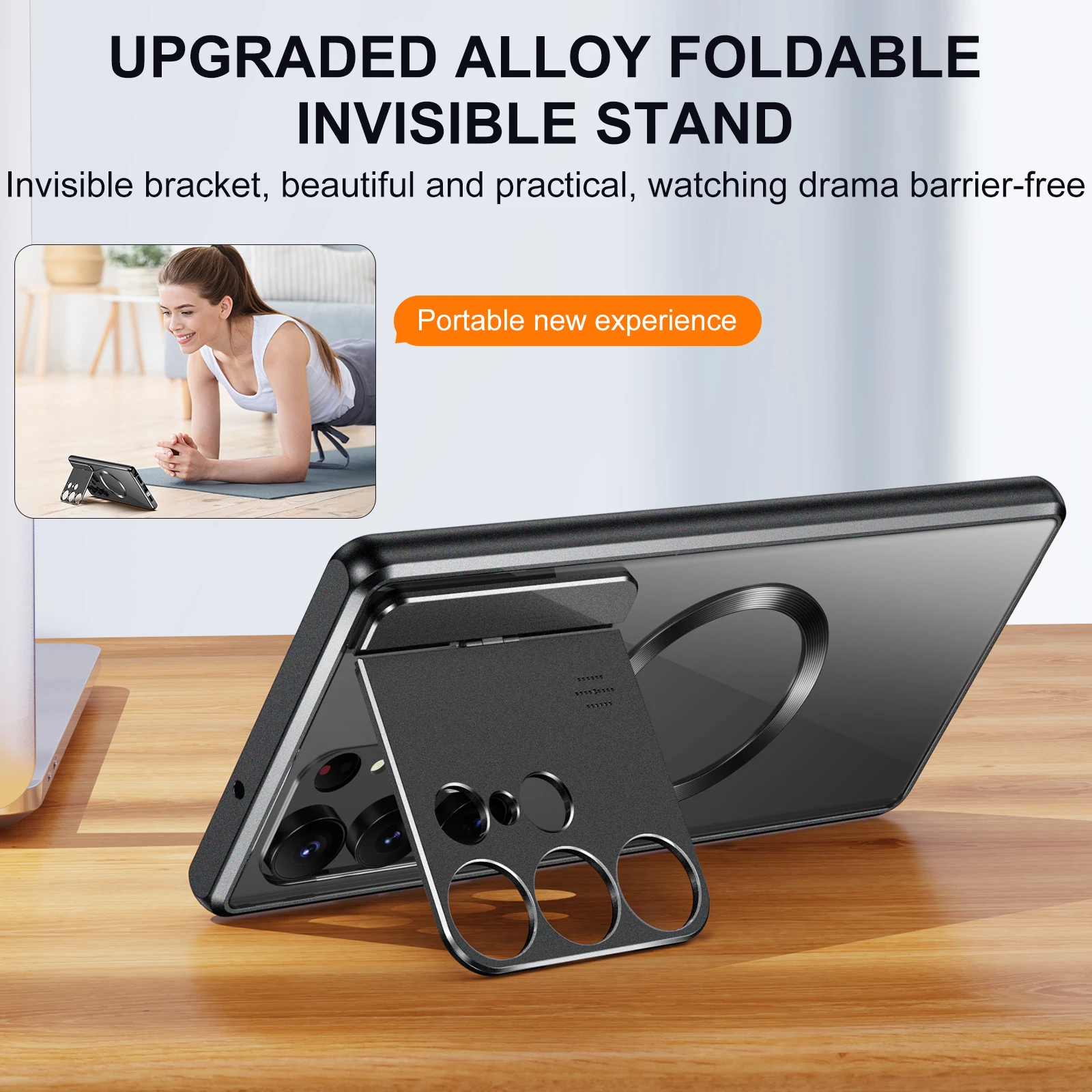 S24 Ultra Metal Aluminum Alloy Magnetic Case For Samsung Galaxy S23 FE S22 Ultra S21 Lens Holder Aromatherapy Charging Cover