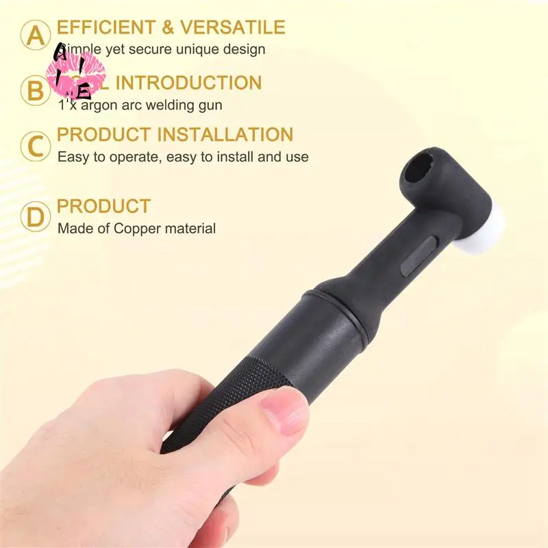 

A11E-250A Wp-26F Sr-26F Tig Welding Torch Black Flexible Head Body Nozzle Gas Cooled Torch 26 Series Welding Accessories