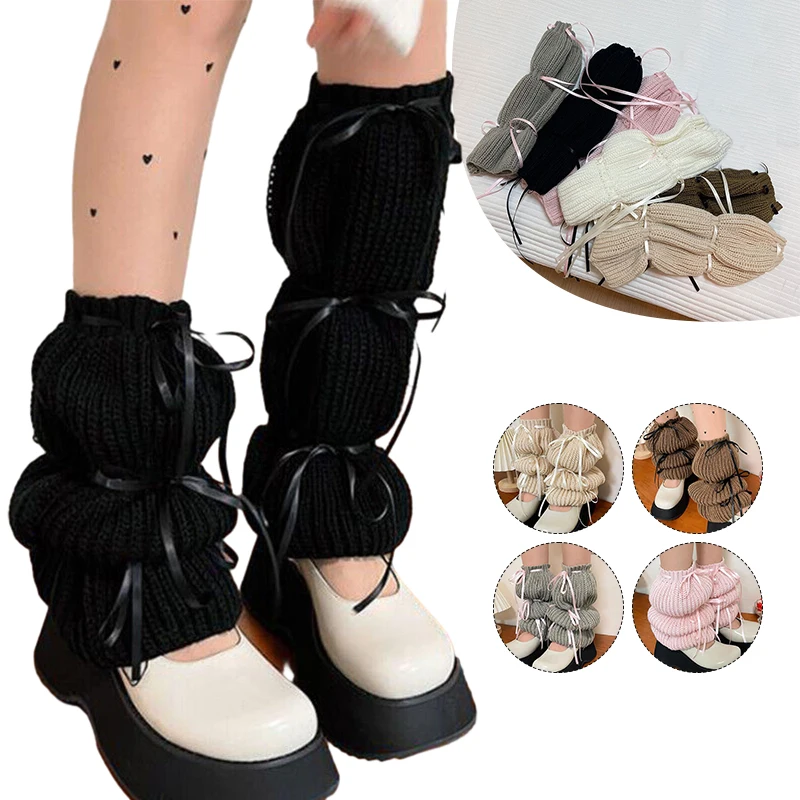 

Fashion Warm Y2K Bubble Lantern Strap Leg Covers Ballet Knitted Socks Pink Girl Harajuku Boot Cuffs Japanese Jk Lolita Socks