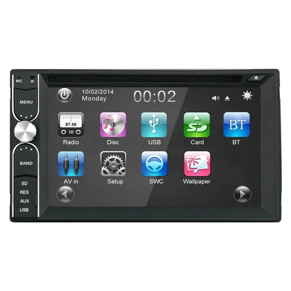 Car Audio  DVD MP3  WMA Player Steer Radio Music Usb Sd Universal Player with Touch Screen Steeer Wheel Control