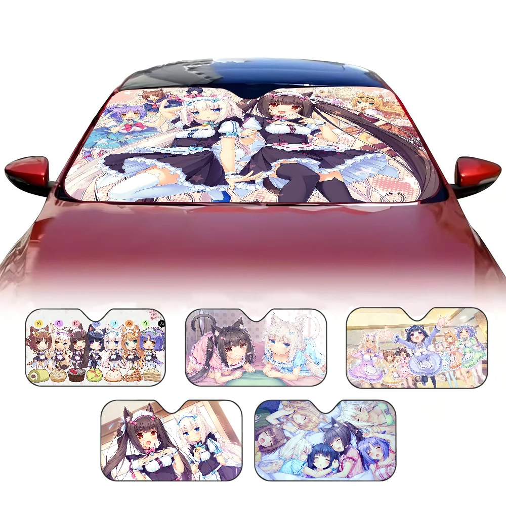 

NekoPara Windshield Car Sunshade Funny Animal Windshield Sun Shade Window Cars Folding Rays Sun Visor Protector
