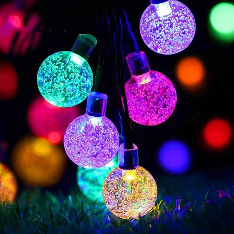 

Solar String Lights Outdoor 100 Led Crystal Globe Light with 8 Modes Waterproof Solar Powered Patio Light for Garden Party Decor