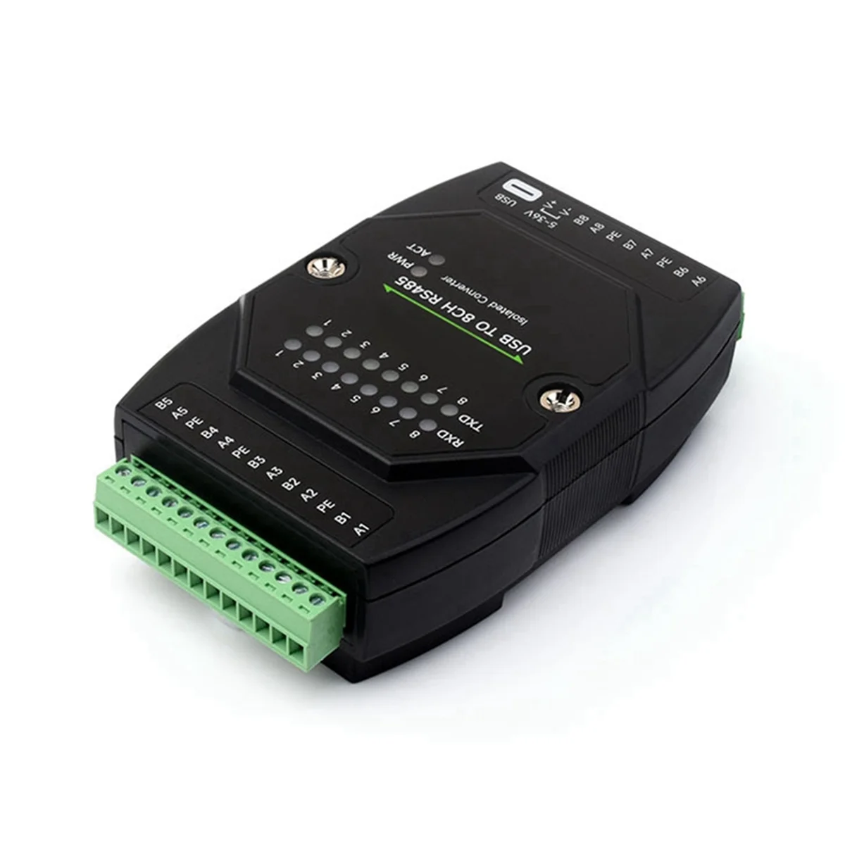 Industrial USB to 8-Channel RS485 Isolated Converter RS485 Serial Communication Converter Module with Signal Isolation