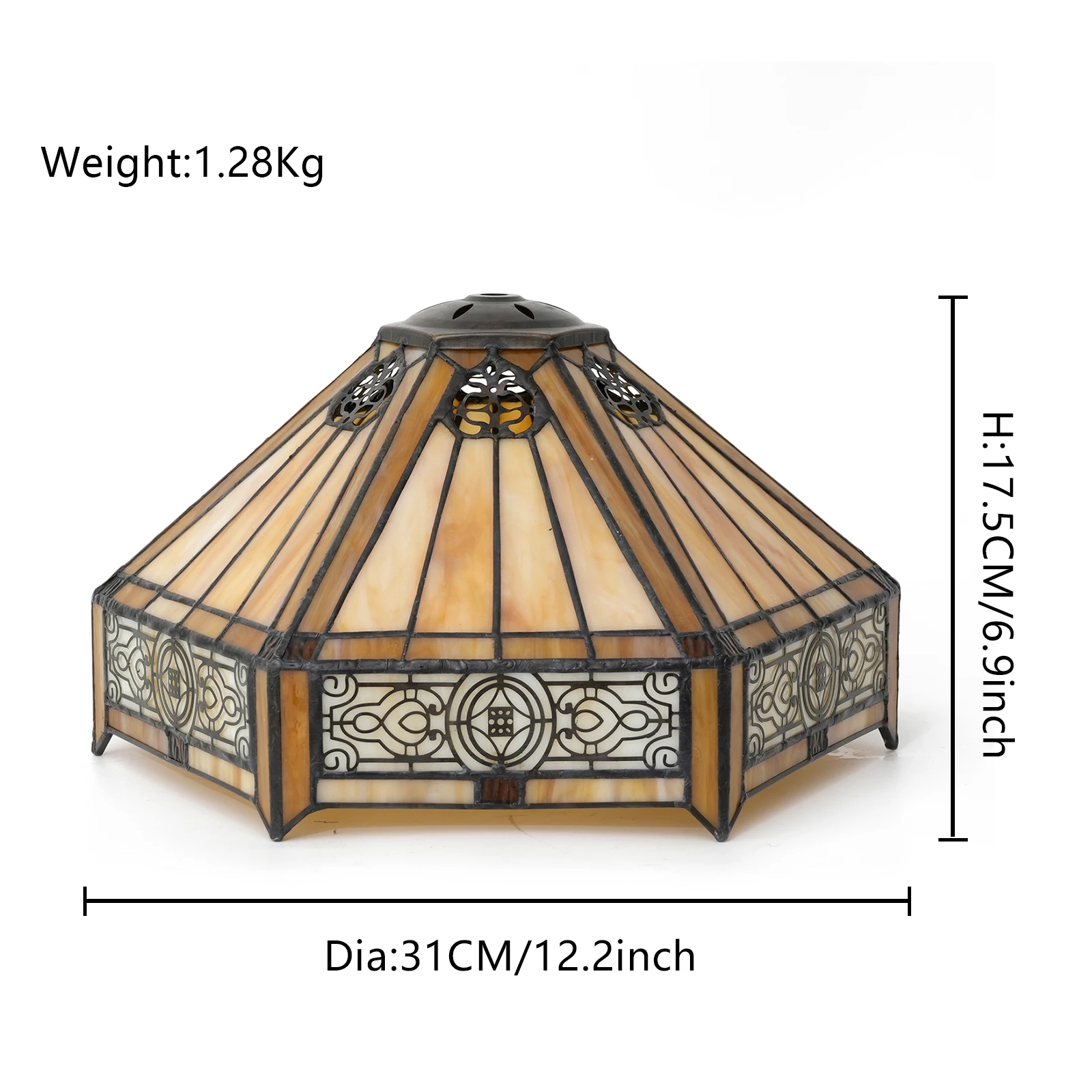 Kap Lampu Kaca Heksagonal Vint - Geometric Lamp Shade ulasan dan harga