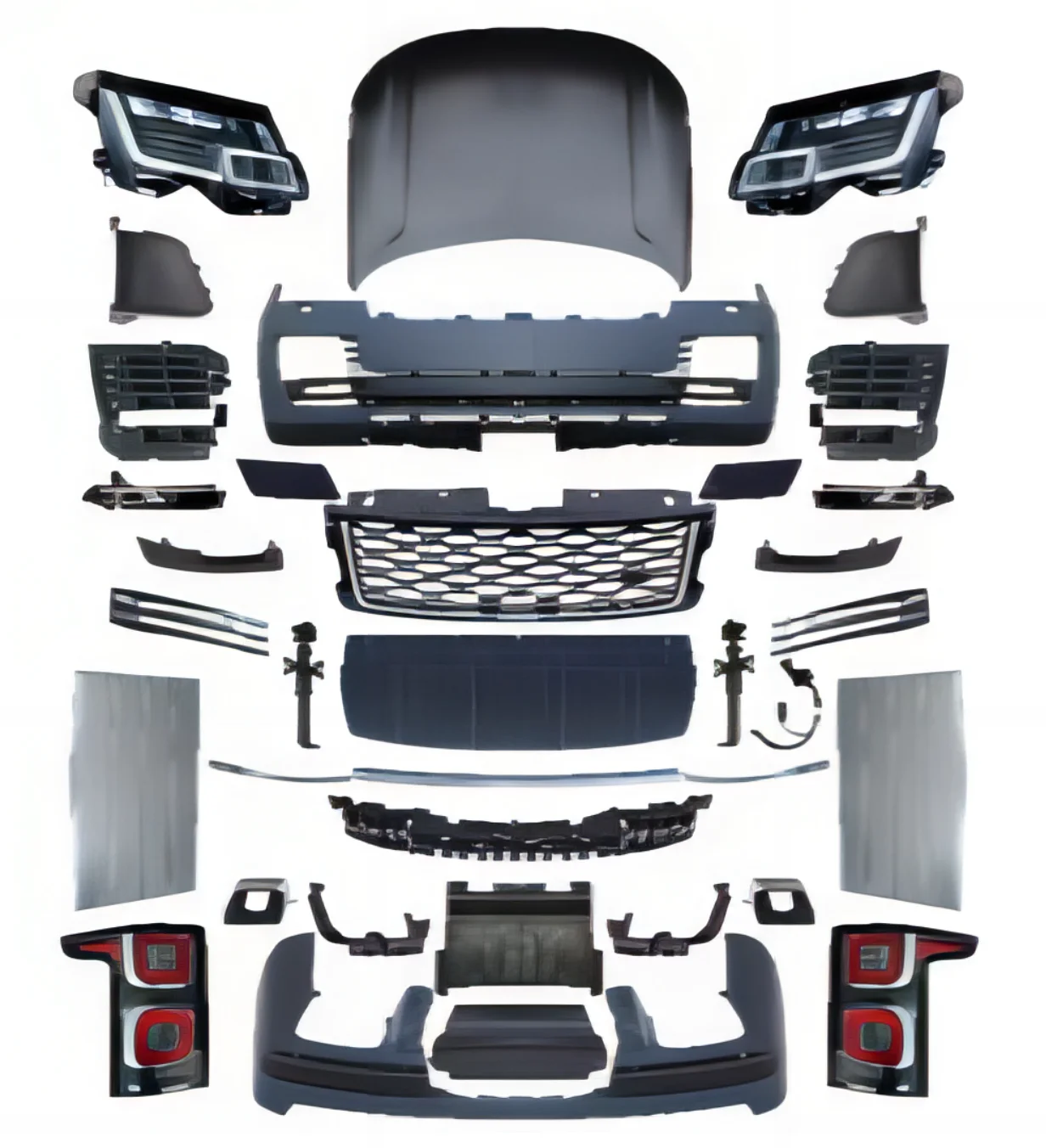 High Quality Body Kit for Vogue 2013-2017 Upgrade 2020-2022 OEM Front/Rear Bumper Grille Bolt-On Universal Fitment