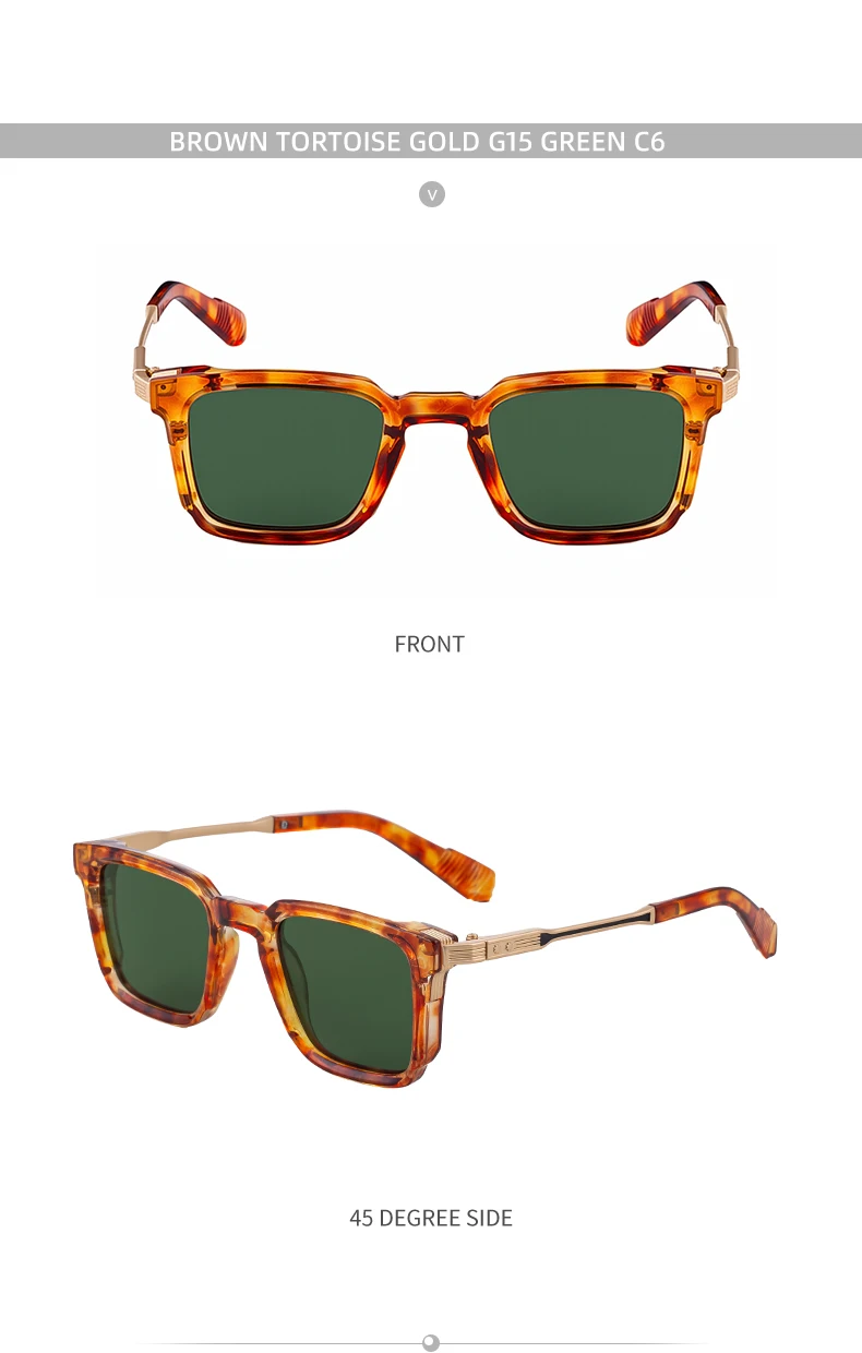 Polarisierte klassische quadratische Sonnenbrille für Herren 2026 – Luxusmarke Steampunk Fahrsonnenbrille für Männer – Vintage Outdoor-Brillen – Detail 19