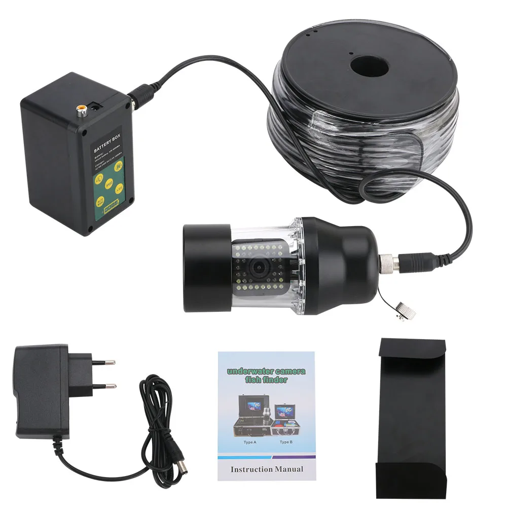 9 بوصة مسجل DVR 100 متر تحت الماء الصيد كاميرا فيديو IP68 مقاوم للماء 38 المصابيح كاميرا دوارة 360 درجة