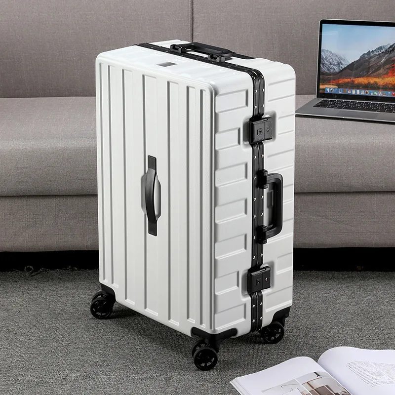 Sturdy and Durable Suitcase Boy Universal Wheel Man's New Aluminum Frame Pull Rod Password Travel Large-Capacity Maletas