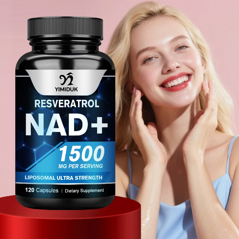 

Resveratro Pure Nad+Supplement 1500mg, Highest Nad Pontcy High Absorption Energy & DNA Repair Anti-Aging 60/120 Soft Capsules