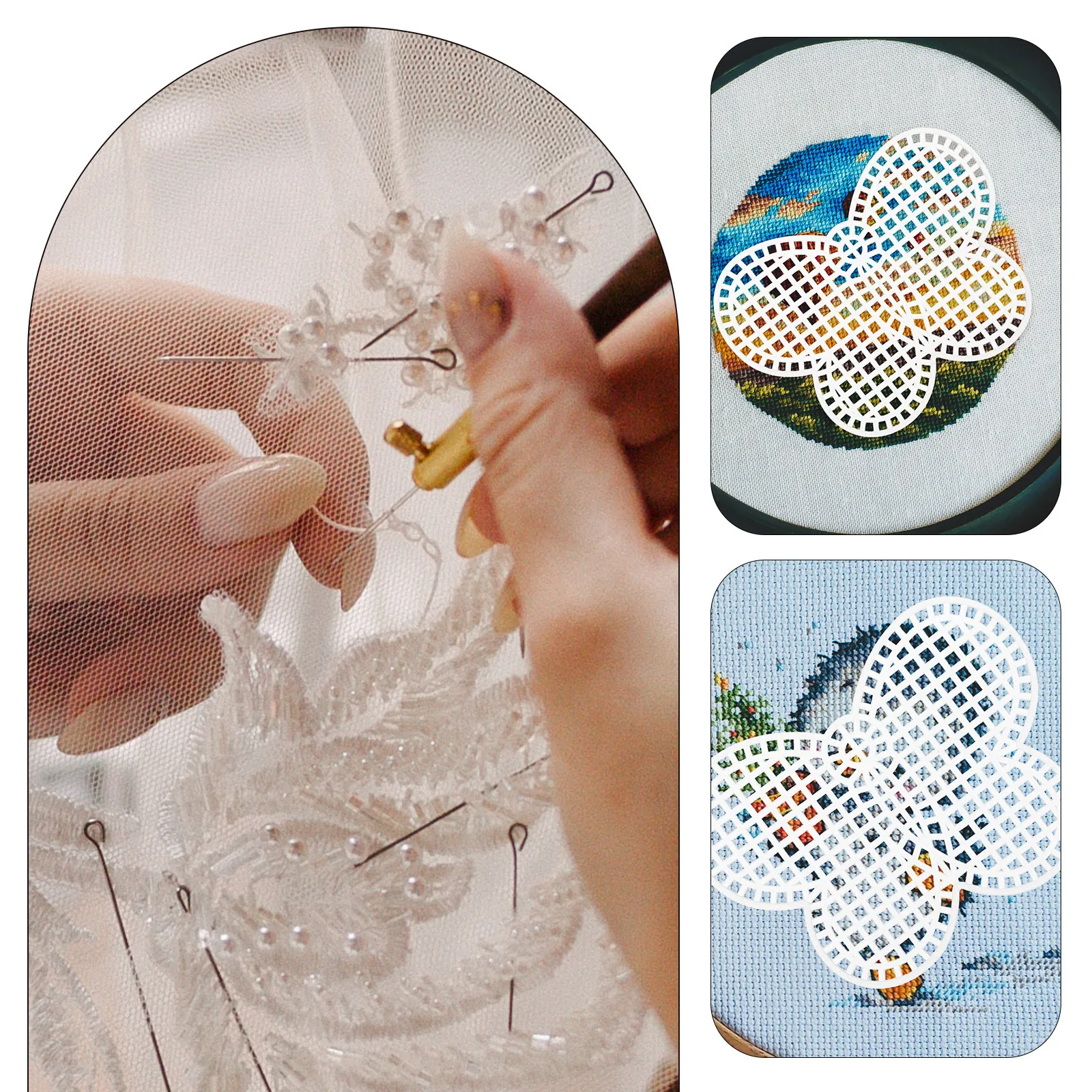 

10Pcs Cross Stitch Mesh Sheets Plastic Needlework Sheets for Embroidery Crafts Quilting Crochet Tote Bags Wall Decorations DIY