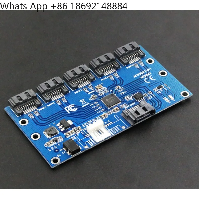 

SATA 1 to 5 hard disk adapter card computer main board SATA port multiplier, support SATA3.0 expansion card