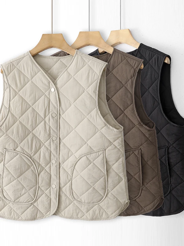 

Женский модный зимний жилет Thiened 2025 для поездок на работу Sle V-Ne с одной пуговицей и боковой застежкой, универсальный тонкий хлопковый жилет...