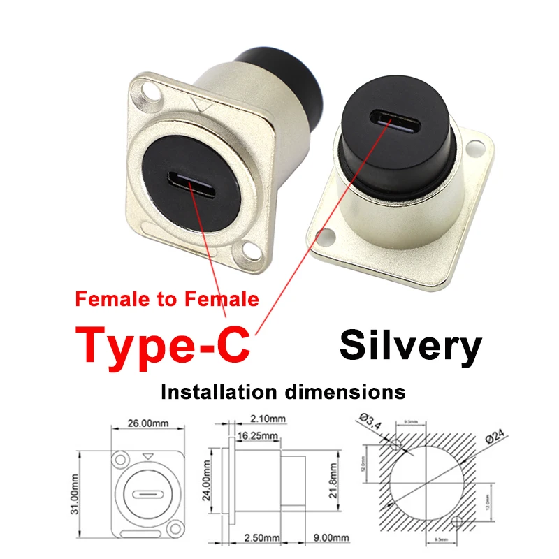 

1Pcs Metal D Type Socket Module USB3.0 Connector/HDMI 2.0-compatible /RJ45 Straight Through Network CAT6 Panel Mounting Type C
