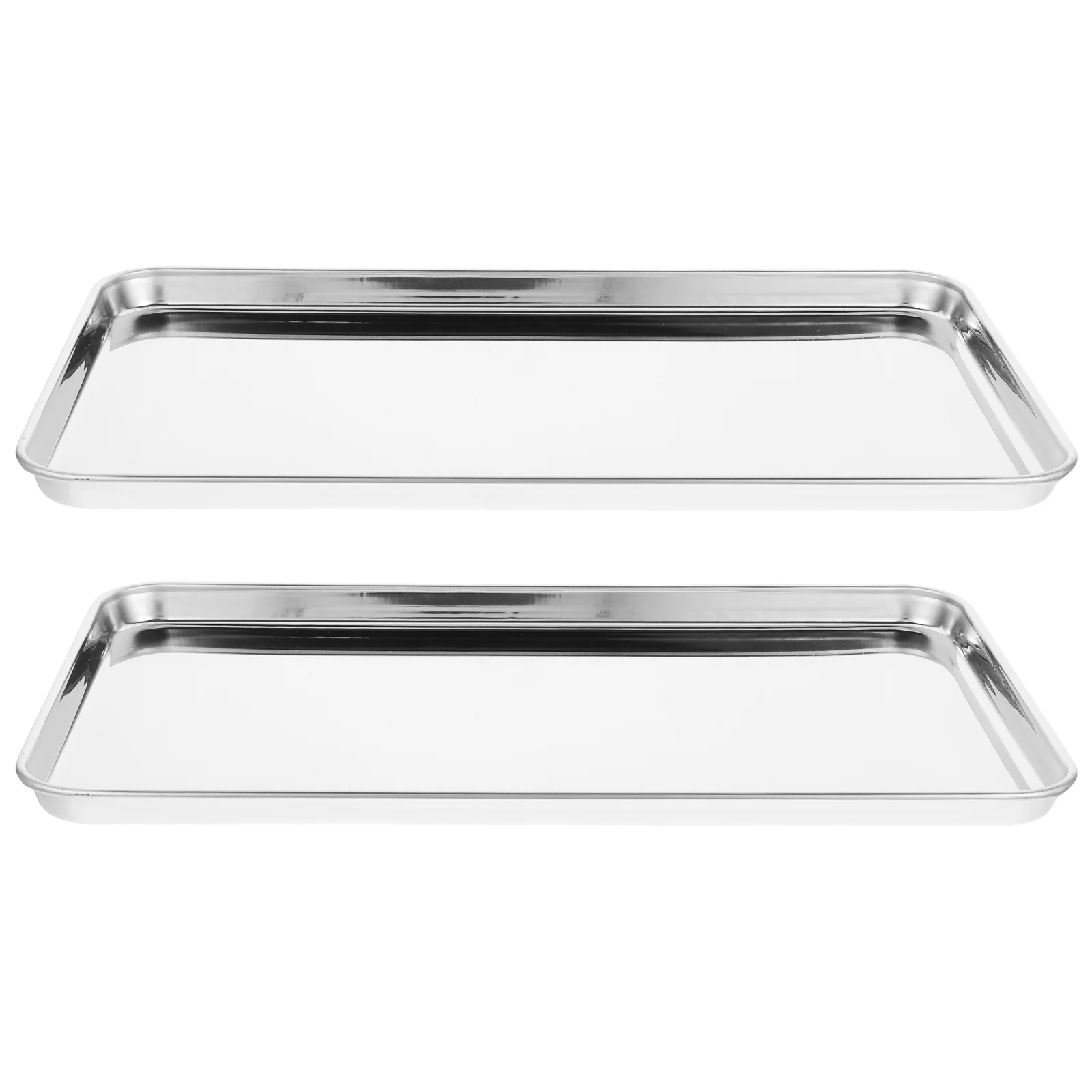 2 PCS Baking Tray Premium Pan Biscuits Spring Stainless Steel Frying Griddle Accessories