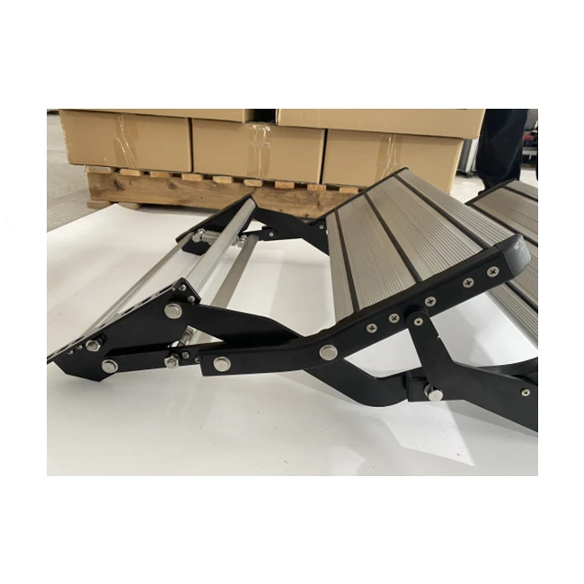 RV Steps 3 Step Manual Folding, Aluminum Alloy Caravan Stairs for Trailer, New Design Folding Camper Step for RV, Anti-slip