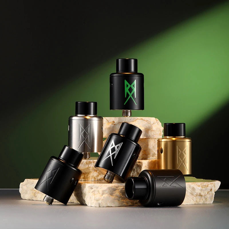 Atomizzatore originale ThunderCloud x Grimm Green RECOIL R3 RDA 2ml Singola/Doppia bobina 24mm 510 Drip Tip Serbatoio per sigaretta elettronica a prova di perdite