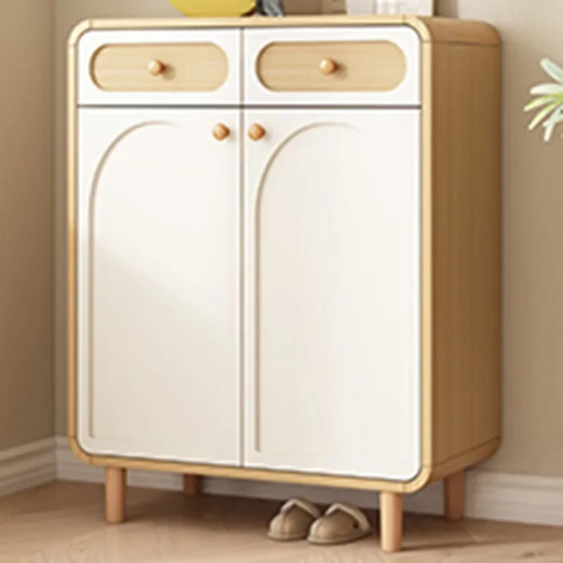 خزائن الأحذية الفاخرة حامل رف تخزين خشبي عرض خزائن الأحذية غرفة المعيشة الأبيض Scarpiera Salvaspazio شرفة الأثاث