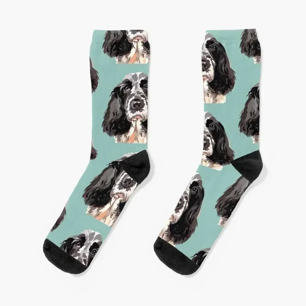 

Nancy the black and white Cocker Spaniel Socks professional running Wholesale winter gifts Women's Socks Men's