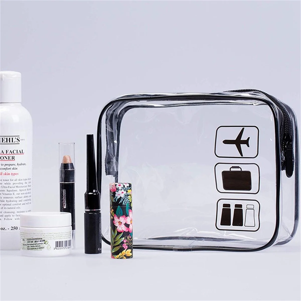 1pc Clear Toiletry TSA Approved Travel Bag Travel Carry On, Airport Aviation Accessories Compliant Bag, Quart Size Women's and M