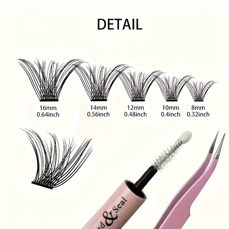 80 D curly glue tweezers set 8-16mm mixed, soft natural invisible false eyelashes, personalized DIY eye black extension