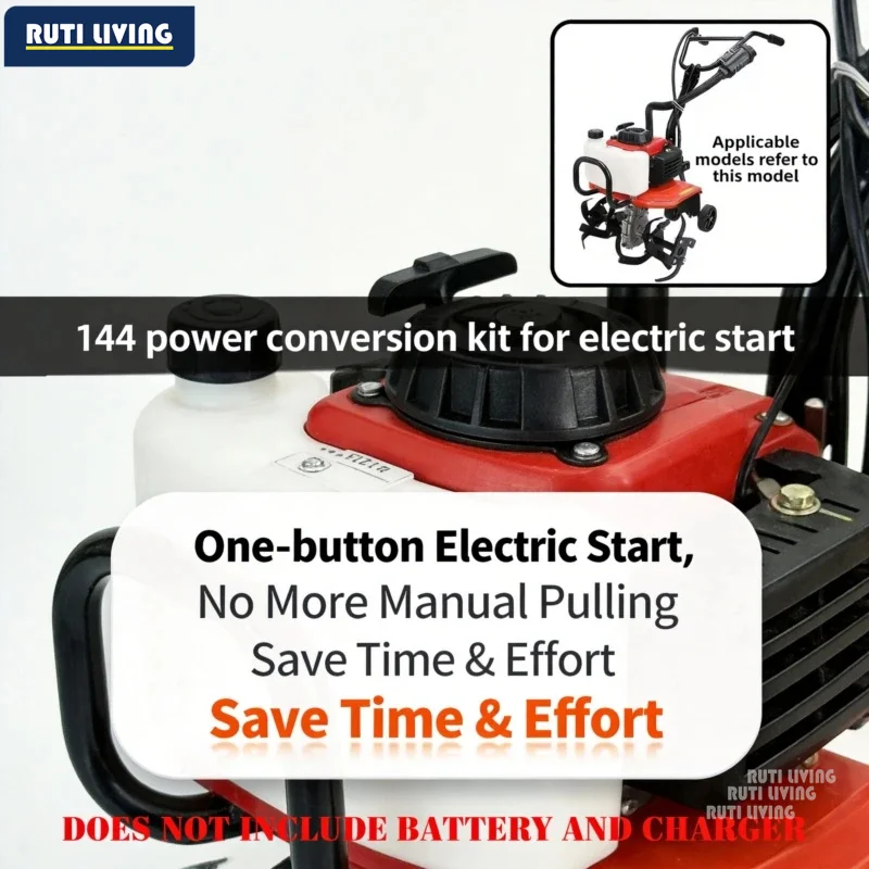 Small Versatile 4-Stroke Engine, Horizontal Shaft for Garden Machine Tiller Pump, 144F Model with Easy Start