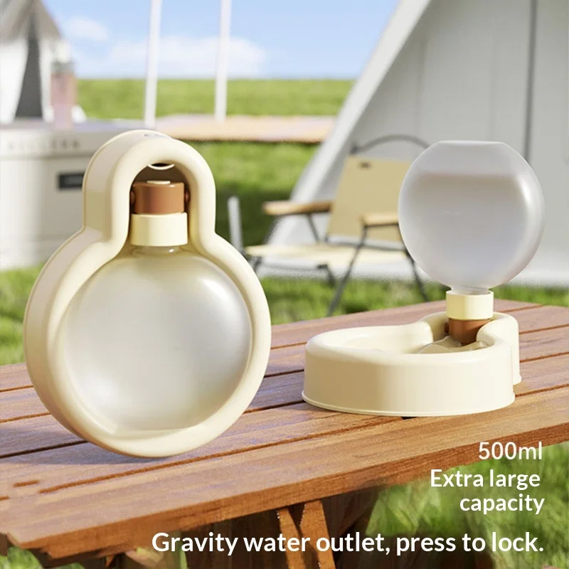 

500ml Pet Water Dispenser Portable Cat Dog Water Bottle Leakproof Foldable Drinking Bowl for Outdoor Travel Hiking Pets