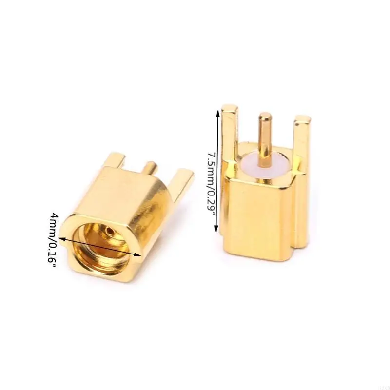5Pcs MMCX Female Connector PCB Mount With Solder Straight Goldplated 3 Pins MMCXKE Connector